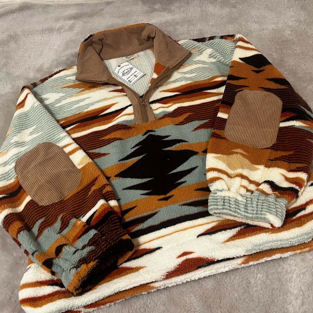 New In Very J Aztec 1/4 Zip Fleece Sweater